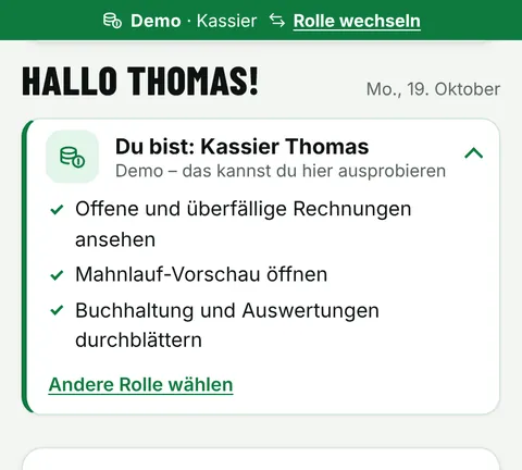 Vorschau: Startseite Kassier