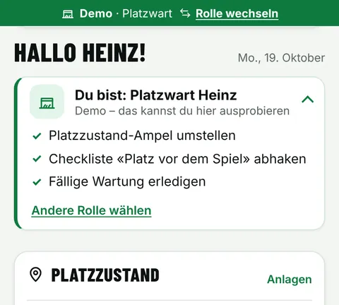 Vorschau: Startseite Platzwart