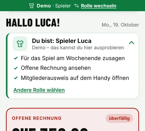 Vorschau: Startseite Spieler